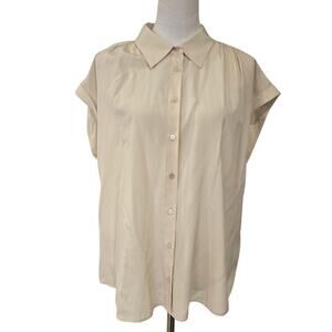 NWT Antonio Melani Samantha Blouse Silk Blend Button Front Sz XL Career Core